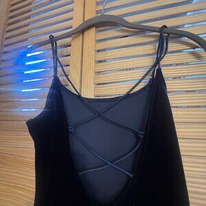 Vintage 90s Purple Velvet Maxi Slip Dress Maurices Strappy Back 1995